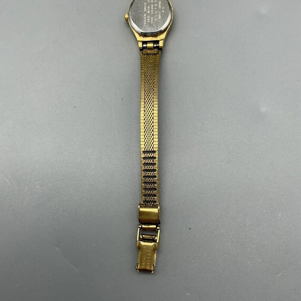 Vintage Citizen Quartz Womens Watch 17mm Gold Tone 5930-S25350 New Battery 7